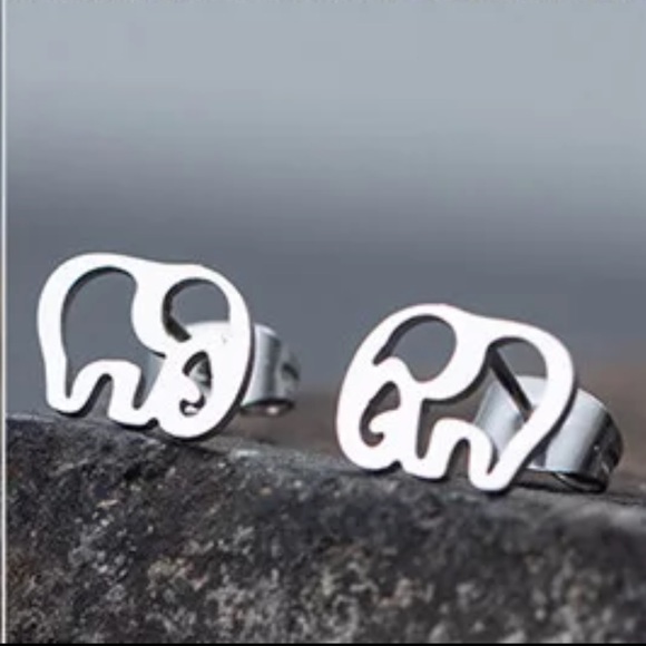 Jewelry - Stainless Steel Elephant Stud Earrings